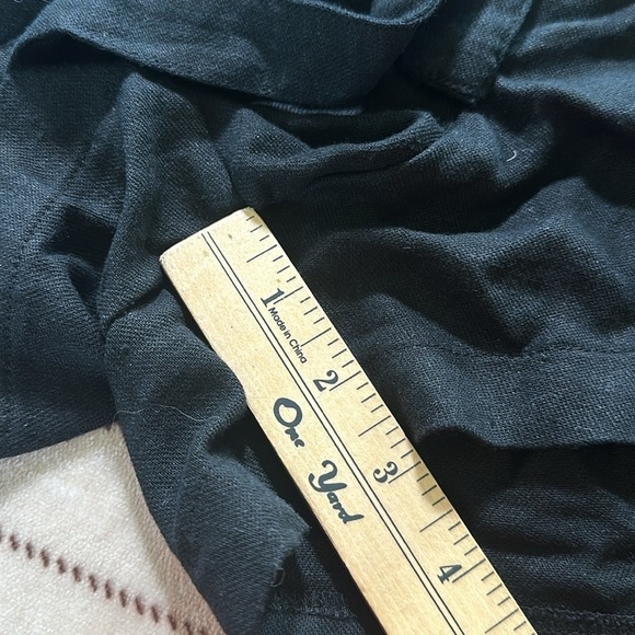 Isabel Maternity Tie Front Pull On Linen Blend Black Shorts size Large NEW - Picture 7 of 14